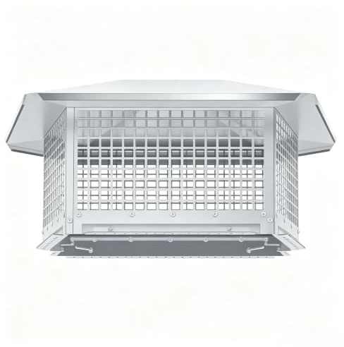 HollyField Square Chimney Cap with Screen 13 x 17inch, Silver