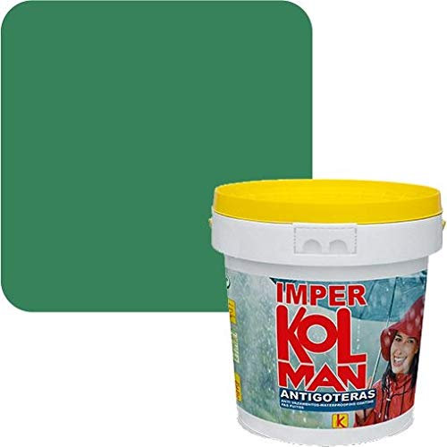 Revestimiento Impermeabilizante Imper Kolman. Caucho Elástico Impermeable Antigoteras. (4 litros, verde)