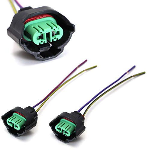 iJDMTOY OEM H11 H8 Female Adapters Wiring Harness Sockets w/ 4-Inch Wire Pigtails Compatible with Front Light or Fog Lights Use