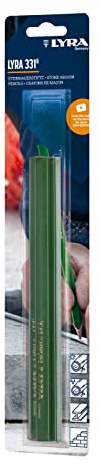 LYRA 331® Profi Steinhauerstifte 24cm oval grün Blister 3 Stk. | Holzstifte, grün lackiert, harte Graphitmine 10H, Stein, Industrie