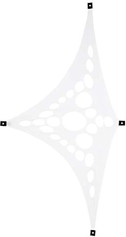 PSYWORK Schwarzlicht Segel Spandex | PSY Suzy Triangle | Weiß | 1,5 x 2m | UV-aktiv | Leuchtend | Wandtuch Wandbehang Stoff Neon Deko Party Tuch Tapestry Poster PSY Goa