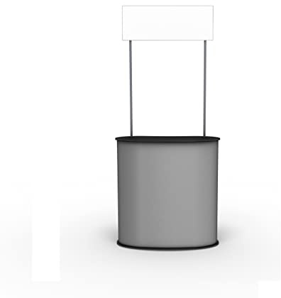 Lamellen Counter | ✓ Lamellentheke | ✓ Messetheke | ✓ Promotiontheke | ✓ Verkaufstheke von Vispronet® (Schwarz, inkl. Topschild)