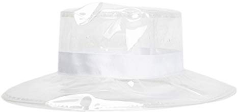 PRETYZOOM Damen Regenhut Transparent PVC Regenhut Regenmütze Haarschutz Klare Kopfbedeckung Sonnenblende Kappe