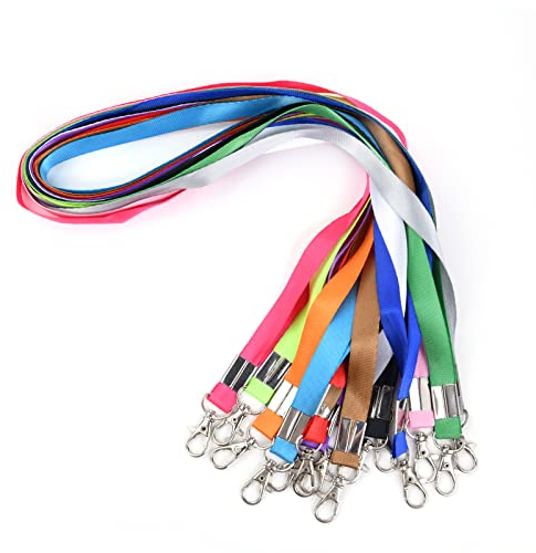 Vicloon 14pcs Schlüsselband, Nylon Lanyards mit Drehbarem Metallclip, Umhängebänder ist 15 mm Breite, 45 cm Lang, für Schlüssel, Ausweisinhaber, Büro ID Karte