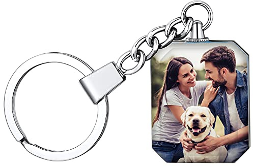 FaithHeart Quadrat Schlüsselanhänger Foto beidseitig mit Gravur Personalisierter Quadrat Schlüsselanhänger mit Bild Gravur für Geburtstag Weihnachten Valentinstag