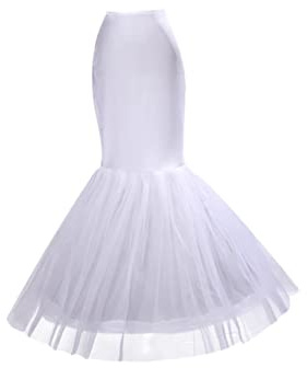 Parliky Wedding Dress Petticoat Mermaid Skirt for Women Crinoline Underskirt for Elegant Wedding Occasions White