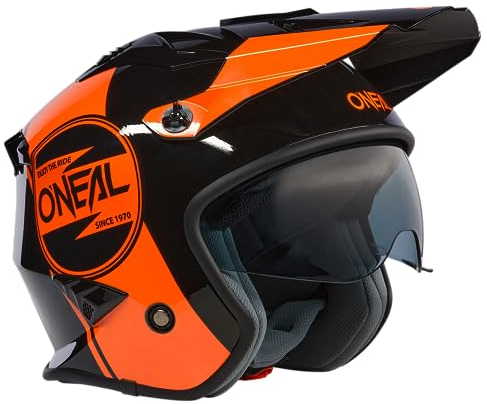 O'NEAL | Motorradhelm | Enduro Adventure Street |ABS-Schale, integrierte Sonnenblende | Volt Helmet Corp V.24 | Erwachsene | Schwarz Orange | Größe M