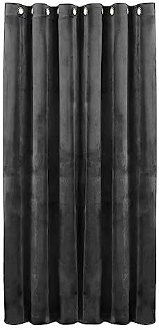 Hafaa Grey Blackout Curtain for Bedroom – 66 x 84 Crushed Velvet Curtain for Living Room – 1 Panel Eyelet Curtain with Matching Tie Back (168cm x 213cm)