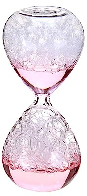 Fenteer Blase singende Sanduhr aus Glas, flüssige Bewegung, Timer, handgefertigt, Geburtstagsgeschenke, Kristall-Sanduhr für Kinder, Kinder, Wohnzimmer, Büro, ROSA