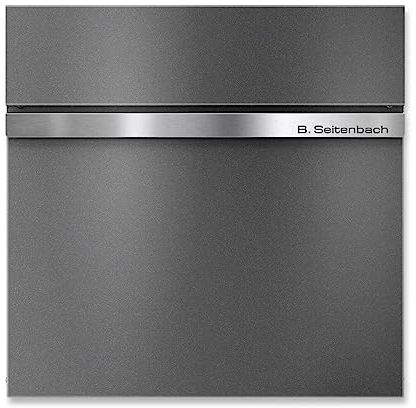 Metzler Stelio Boîte aux lettres avec compartiment à journaux en acier inoxydable V2A - Personnalisable - Plaque nominative - Revêtement en poudre en DB 703 - Boîte aux lettres murale avec