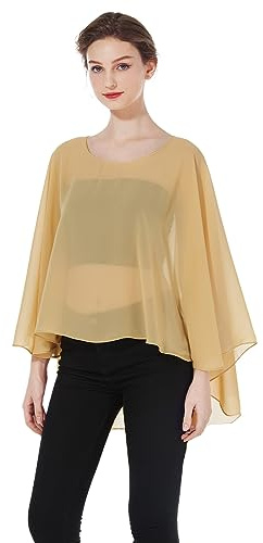 BEAUTELICATE Damen Stola Schal Chiffon Umhang Cape Elegant Für Hochzeit Brautkleid Abendkleid Festlich Ballkleid Strandkleid