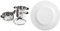 Tower T80836 Essentials Induction Steamer Pans 3 Tier with Glass Lid, Silicone Handles & Amazon Basics 6-Piece White Dinner Plate Set, 10.5 inches