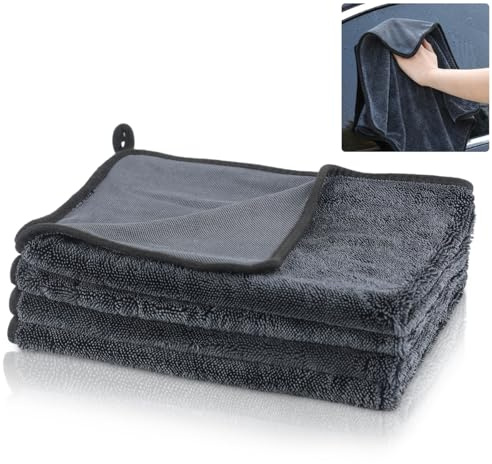 Drufoful Shiny Bath Trockentuch, 4 Stück Fast Dry Trockentuch 40 x 60 cm Mikrofasertücher Auto Duschkabinen Tuch zum Wasser Abziehen in Dusche Bad Auto