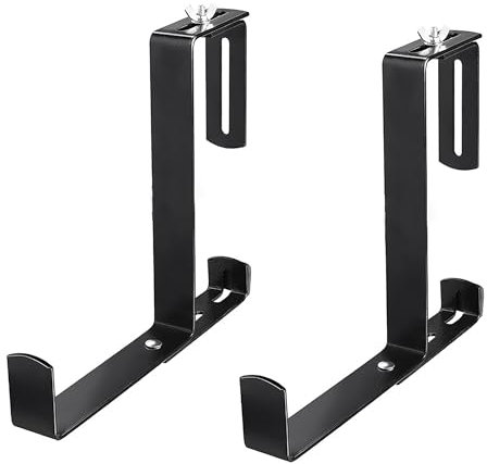 Wensmy 2Pcs Adjustable Railing Hook Window Box Brackets for Patio Garden Fence Balcony Heavy Duty Fence Hooks for Pool Equipment Fence Hanger for Hanging Pool Tool