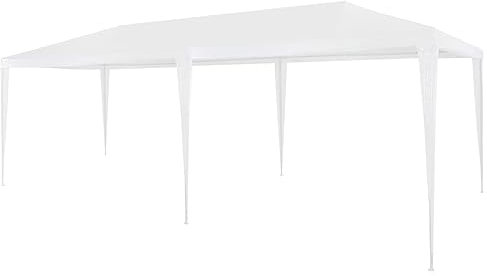 Tidyard Tente de Réception 3x6 m PE Blanc Tonnelle de Jardin, Gazebo Pavillon de Extérieur, Belvédère pour Camping, Festival, Fête, Marriage, BBQ, Terrasse, Plage