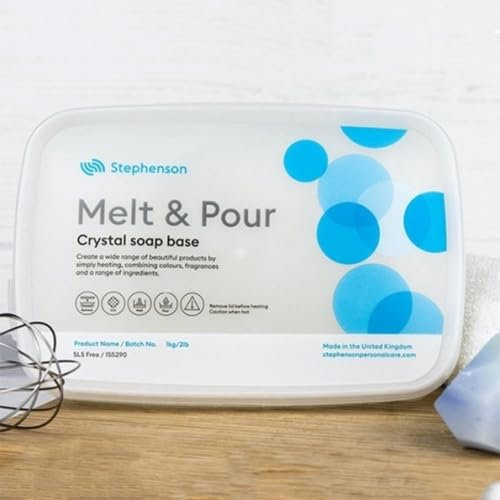 Melt & Pour Seifenbasis, klare Schmelz- und Gießseife, Standard, 24 kg (24 x 1 kg)
