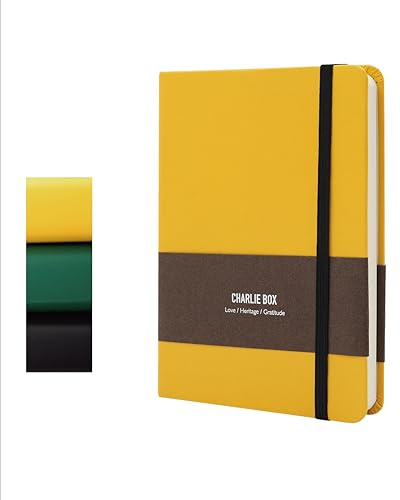 TUNJILOOL Notizbuch A5,192 Seiten Notizbücher Hardcover,Premium 80gsm Tintenfestes Papie Dickes,PU Hard Cover Notebook,Bullet Tagebuch Kariert, Blanko& Dot Grid Journal Notizblock