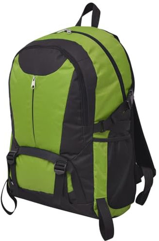 LAPOOH Wanderrucksack 40 L Schwarz und Grün, Sportrucksack, Rucksack, Tagesrucksack, Backpack, Motorradrucksack, Trekking Rucksack, Fahrradrucksack, Fluchtrucksack, Notfallrucksack