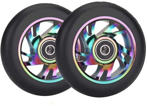 GIONAR 2 Stück Scooter-Räder, Freestyle-Roller, 100 mm, Ersatzräder für Roller, Scooter-Rad mit ABEC 9-Kugellagern für die meisten Roller und Roller