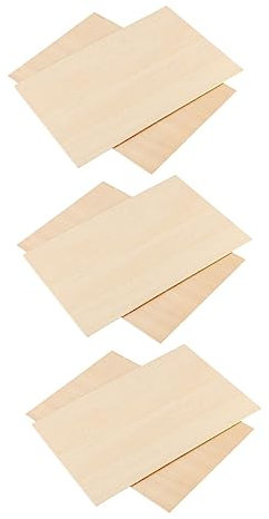 VILLFUL Unbehandelte Holzspäne Rechteckig Einfache Holzscheiben Leere Holzstücke Für Bastelarbeiten