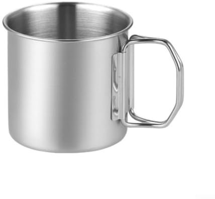 Boccale da birra portatile e robusto in acciaio inox con manico pieghevole, 350 ml (660 ml)