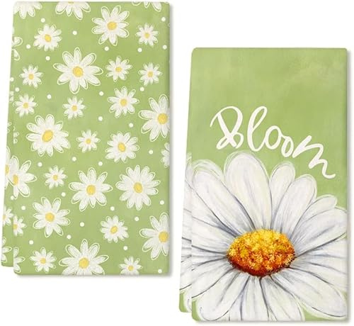 2 PCS Asciugamani da Cucina Primaverili con Motivo Floreale, Panno da Cucina Primaverile, 18 x 26 Inch Strofinacci da Cucina per Decorazioni Primaverili, Super Morbidi e Assorbenti, Riutilizzabili (B)