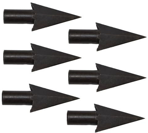 HLBEST Traditionelle Bogenschießenpfeilspitzen, Metallkopf, Spitze, Outdoor, Jagd, Bogenschießen, Breitköpfe für Jagd und Ziele, 6 Stück