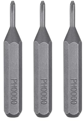 sourcing map Lot de 3 embouts de tournevis cruciformes PH0000 - Tige hexagonale de 28 mm de long - Embouts hexagonaux magnétiques en acier S2 pour tournevis électrique à percussion