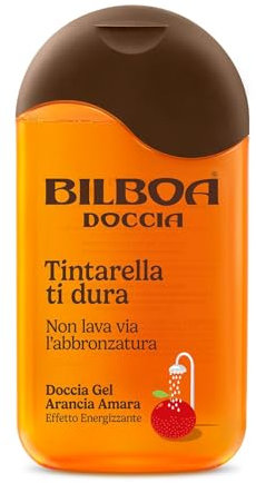 Bilboa Doccia Gel Arancia Amara, Tintarella Ti Dura, Non Lava Via l'Abbronzatura, Effetto energizzante, Dermatologicamente testato, 220 ml