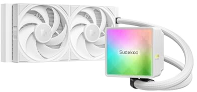 Sudokoo NEXAURA 240 BLANC Refroidisseur Liquide de CPU, Watercooling avec Pompe PWM, Tête de Pompe ARGB, TDP 280W, Ventilateurs FDB, Intel LGA 1851/1700/1200/115X AMD AM5/AM4