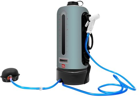 DDZcozy Camping Dusche mit Pumpe, 12 Liter Solardusche Tragbare Campingdusche Mobile Outdoor Dusche für Camping