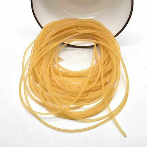 Línea de pesca de goma maciza de 2 mm, banda elástica de alta resistencia, cuerda de tirachinas de tenis de 10 m, línea de pesca atada, color natural