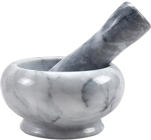 Dinntty Ensemble De Mortier Pilon en Marbre pour Broyer Les Herbes, Les Épices, Les Pilon, Les Bols De Broyage, Les Moulins À Ail pour Broyer Écraser, Essentiel De Cuisine