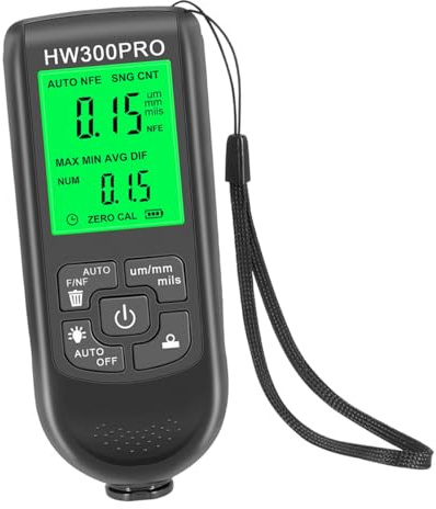 Digitales Lackdickenmesser für Autos, 0-2000um, Schwarz