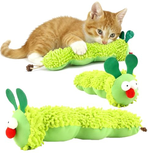 YNOUYRS Jouet interactif à l'herbe à Chat - Coussin en Peluche Doux - pour l'hygiène des Dents de Chat et l'activité - Jouet Interactif