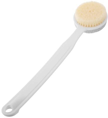 ULTECHNOVO Fußbürste Mit Ergonomischem Griff Und Bimsstein Doppelseitige Hornhautfeile Für Peeling Und Massage Für Pediküre Zu Hause