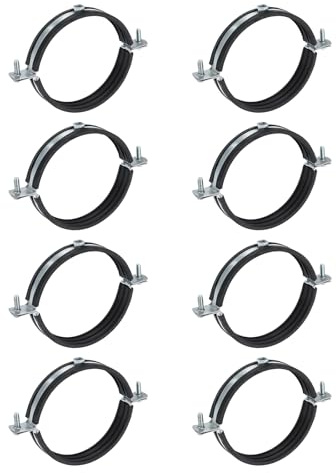 sourcing map 8 Pcs Split Ring Pipe Hanger 4-5/16 (110mm) Galvanized Steel Sheet Wall Ceiling Mount Adjustable Pipe Bracket Clamp for Plumbing HVAC (M8)