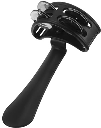 VANZACK Handtamburin Doppelreihig Metall Schellen Satz Handperkussionsinstrument mit Shaker Glocken für Erwachsene und Tragbares Percussion Instrument für Gitarrenbegleitung und Outdoor