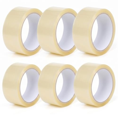 PAKICO Packband 6 Rollen Verpackungsbänder für Pakete, Kisten, Versand, Klebeband, Paketklebeband zum Verpacken von Paketen, Geschenk und Versandschachteln, Transparent