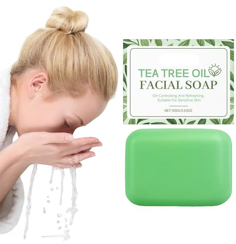 Sapone viso all'olio di, detergente viso fatto a mano da bagno naturale, saponetta naturale da 100 g, per uomini donne bambini bambini casa viaggi salute famiglia