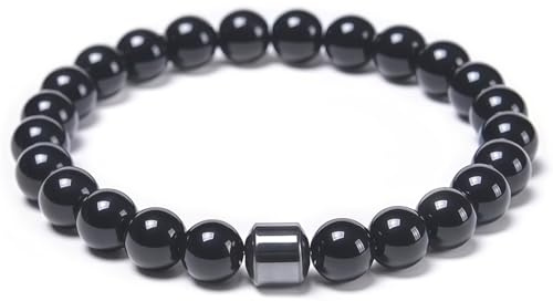 AAFGVC MojoFlow Magnetic Bracelet for Men - Magnetarmband Herren Handgefertigt aus Natursteinen mit 800 Gauss Magneten, Leicht und Verstellbar, für Büro und Freizeit