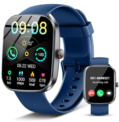 Smartwatch Uomo Militare, Orologio Smartwatch 1.43 con Chiamate Bluetooth, 100+ Modalità Sportive, Batteria 1000 mAh, Monitoraggio Sonno e Cardiofrequenzimetro, Torcia e Bussola per IOS/Android