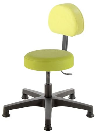 Prova Nova GmbH Drehhocker Comfort Kita 4406, extra niedrig, Sitzhöhen ca. 38-44/40-46 cm, Rundsitz und Rückenteil, Polsterdekor:Dekor Limone, Rollen/Bodengleiter:Gleiter (Sitzhöhe ca. 38-44 cm)