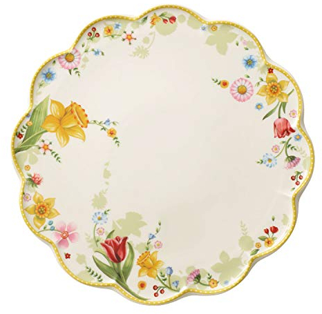 Villeroy & Boch - Spring Awakening Vassoio Per Dolci E Torte Giallo,Verde, Piatto Per Torta, Pasqua Decorazioni, Porcellana Premium