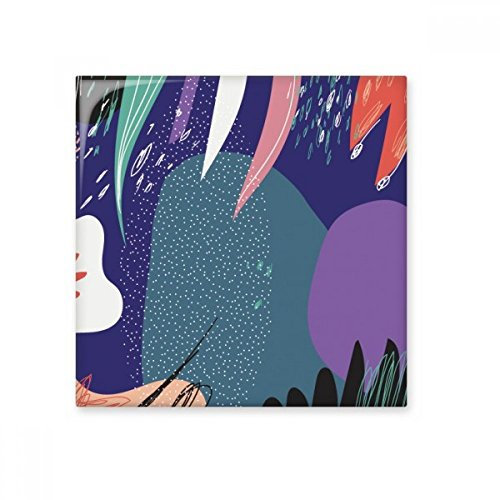 DIYthinker Azul abstracto modelo plantas de arte brillante baldosa cerámica de baño Cocina muro de piedra decoración artesanal de regalo