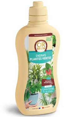 OR BRUN Engrais Plantes Vertes - 1L - Favorise La Croissance & Fortifie Les Plantes - Fabriqué En France - Utilisable En Agriculture Biologique OBRECLPLINTER1