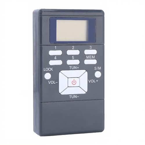 ASHATA Radio portátil, Mini Radio LCD portátil con Radio FM Receptor inalámbrico de procesamiento de señal Digital con Auriculares,Mini Radio Tamaño de Bolsillo FM/Am Digital Radio Personal(Gris)