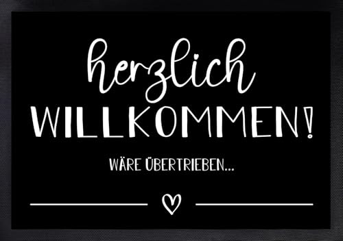 Manilu Personalisierte Fußmatte | Fußmatte Familie personalisiert | für Paare & Familien | Heimathafen | Herzdesign (Herzlich Willkommen wäre...)