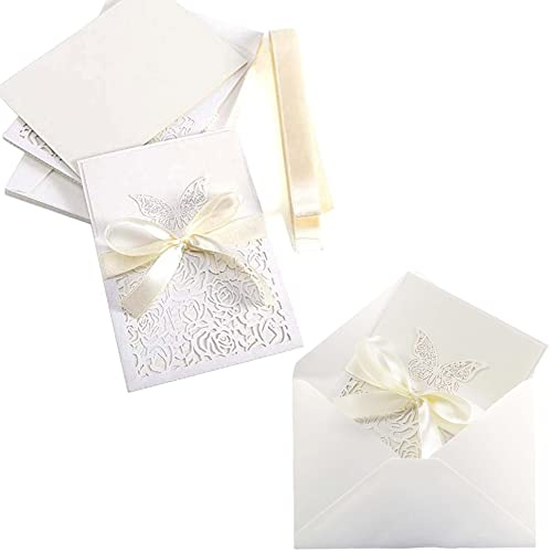 Tucireat Biglietti di Invito 10 Biglietti d'invito di Nozze Carte di Invito Biglietto d'auguri d'invito di Nozze Partecipazioni Matrimonio Inviti Matrimonio per Festa Matrimonio Anniversario