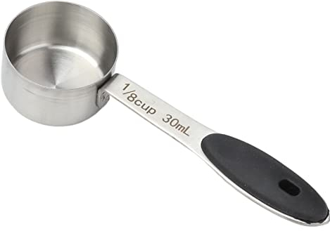 Fybida Cuchara Medidora, Cuchara Medidora de Café de 30 Ml, Cuchara de Acero Inoxidable de 1/8 Taza, Gran Capacidad Y Sensación Cómoda de la Mano para la Cocina